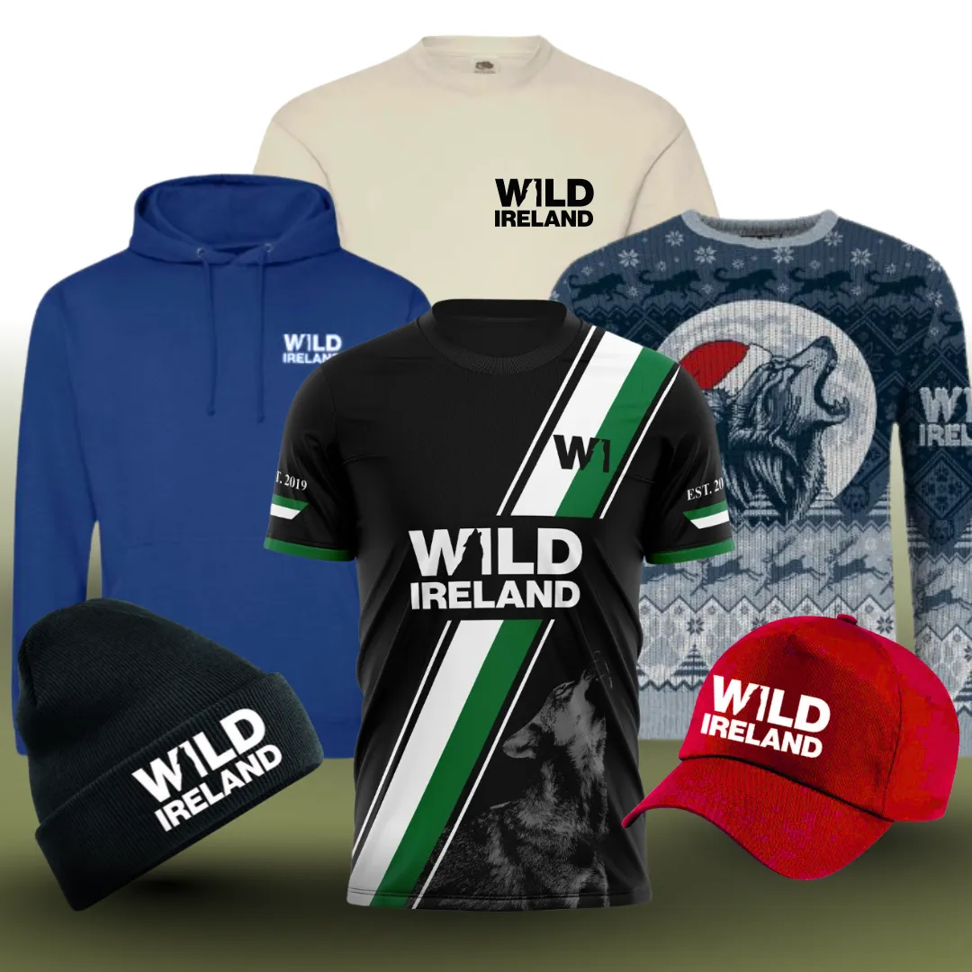 T-Shirt and baseball cap with Wild Ireland Logo