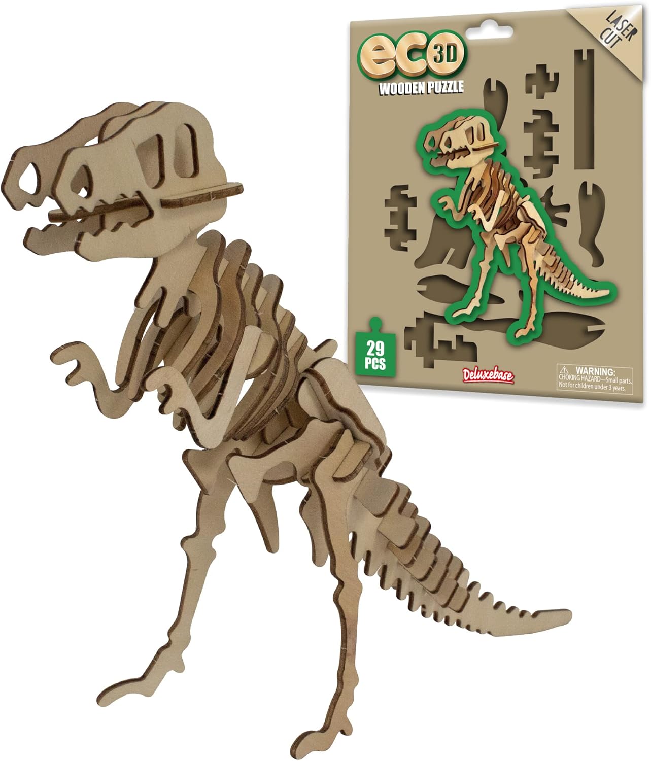 Eco 3D Wooden Puzzle - T - Rex (29 Pieces)